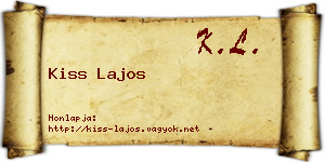 Kiss Lajos névjegykártya